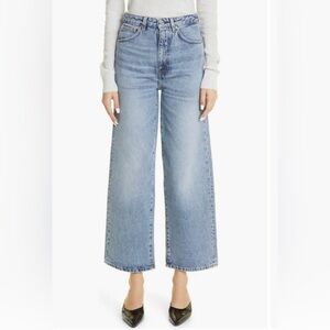 Toteme Rigid Organic Cotton Flare Leg Jeans in Worn Blue
